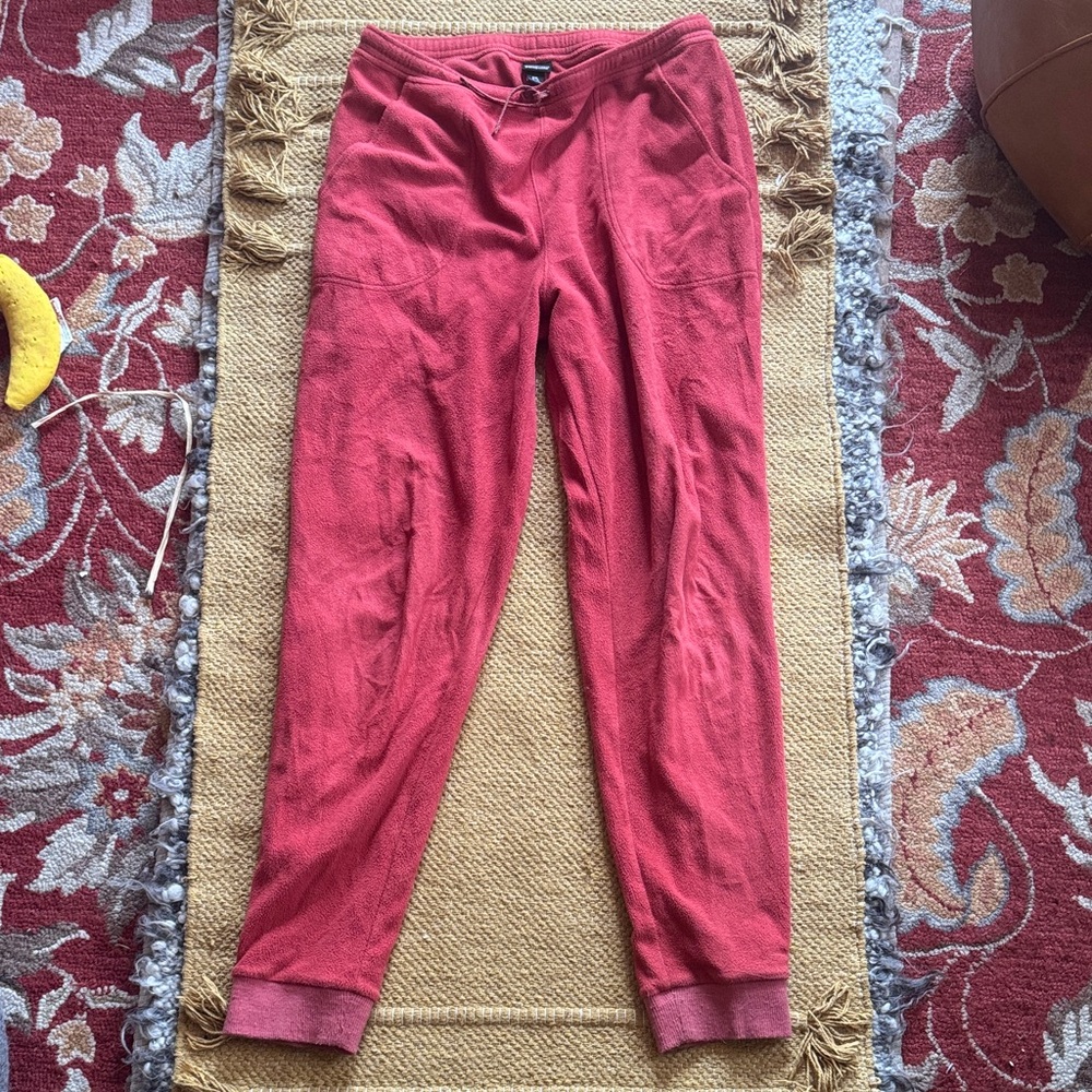 Patagonia fleece joggers micro D Kids youth 16 18 watermelon red excellent XXL